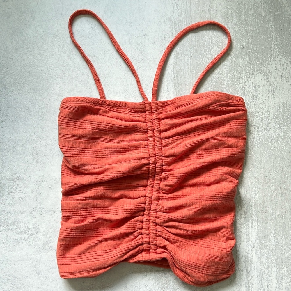 Anthropologie Ruched Tank Top - XS (Peach)